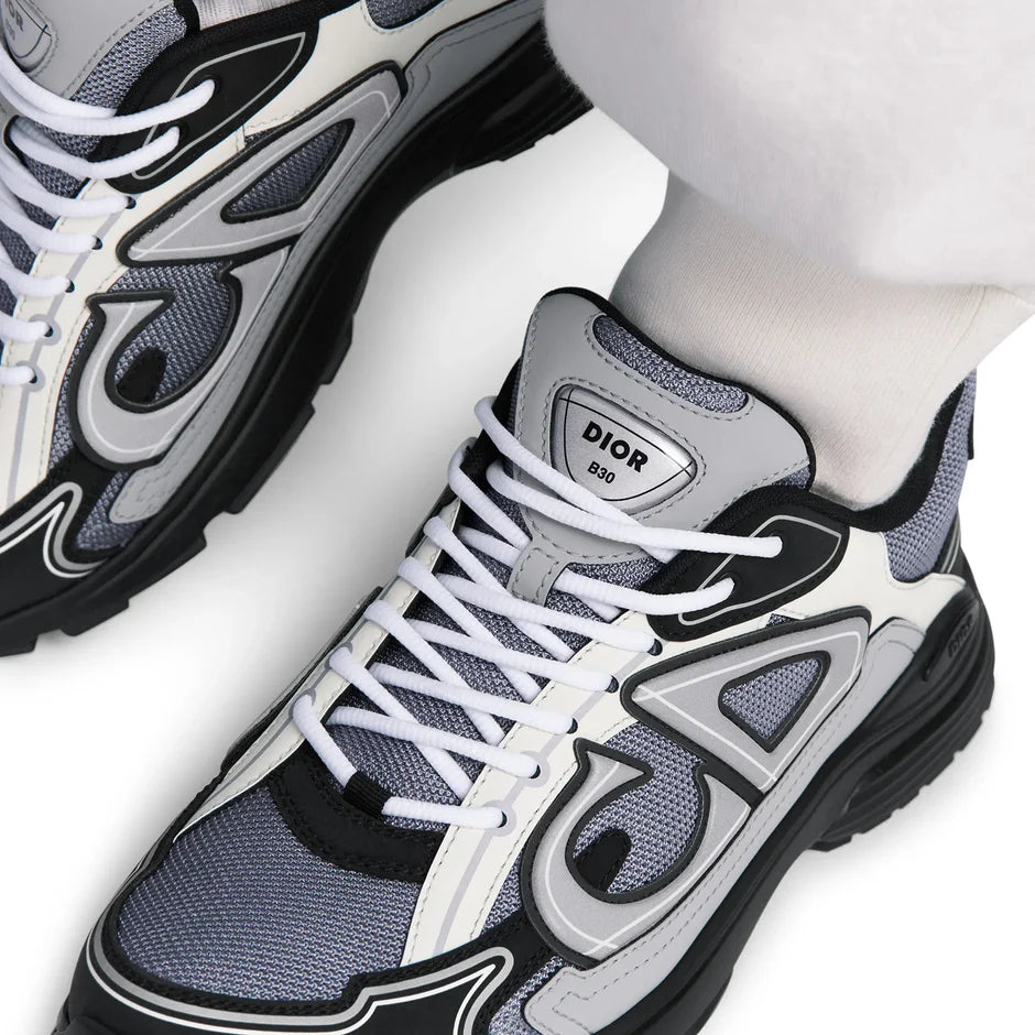 B30 - Blue Mesh with Gray, White and Black Technical Fabric